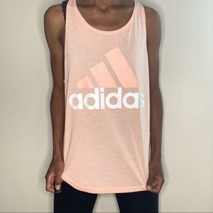 Adidas Logo Graphic Coral Racerback Tank Top